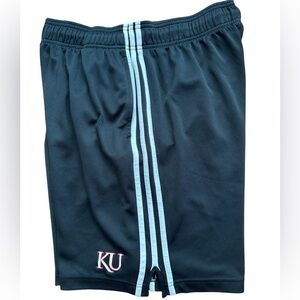 KU‎ Kansas Jayhawks Men’s Size Large Black Adidas Basketball Shorts Logo B-Ball